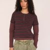 Confessions Button Stripe Top
