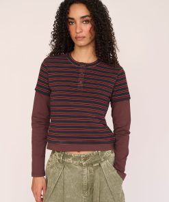 Confessions Button Stripe Top