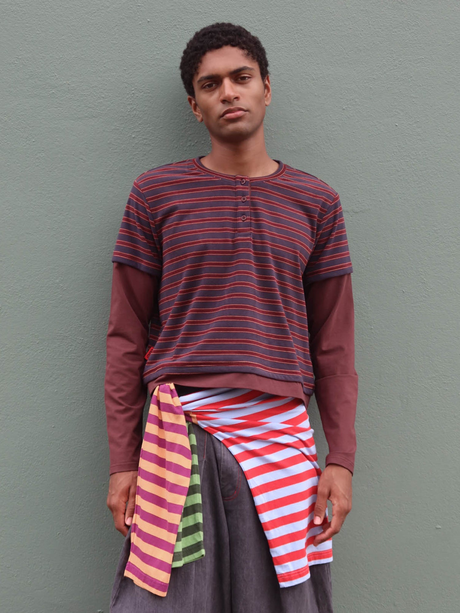 Confessions Button Stripe Top - Image 4