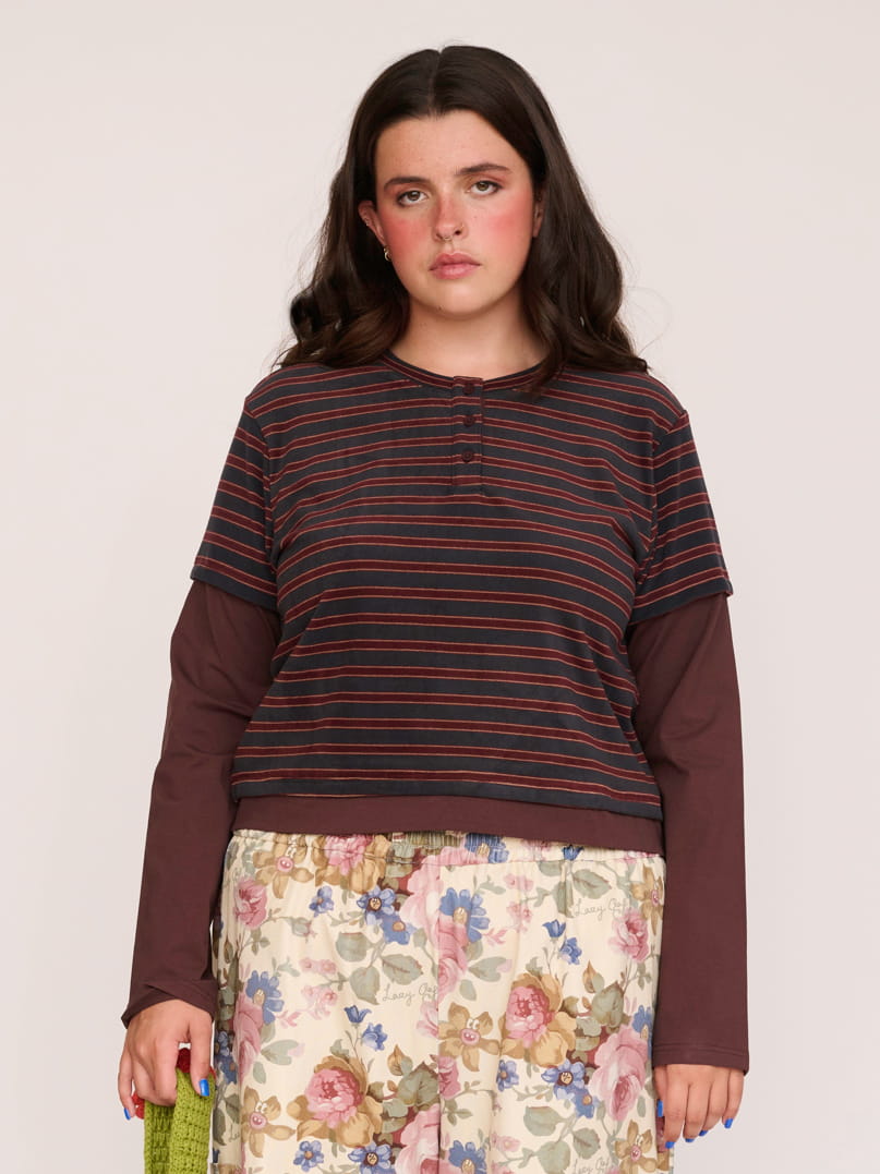 Confessions Button Stripe Top - Image 6