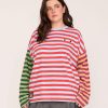 Mixed Up Contrast Stripe Long Sleeve T-Shirt