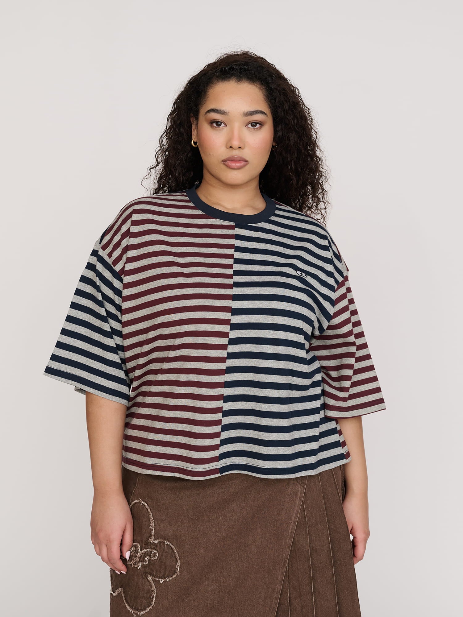 Mixed Stripe Boxy Tee