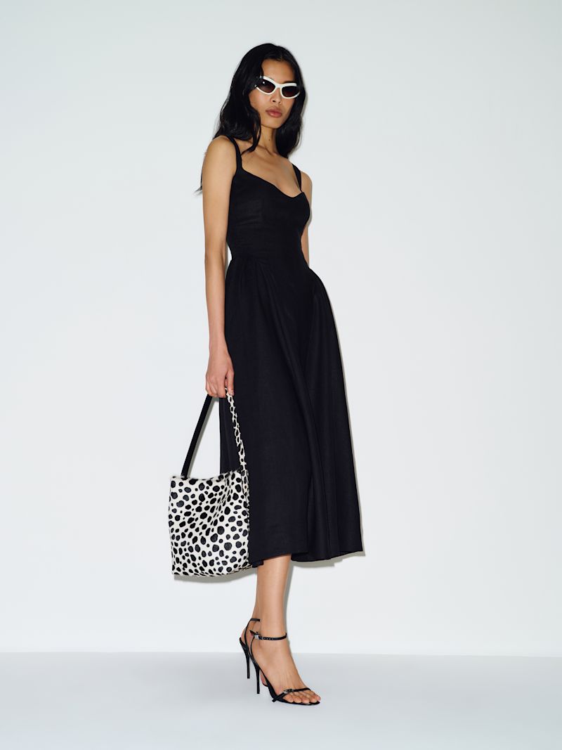Black Petites Birdie Linen Dress
